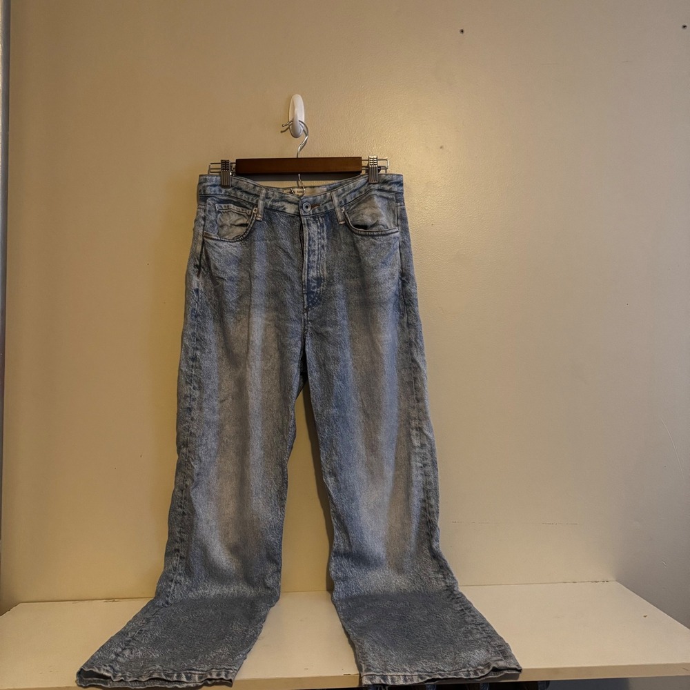 Rag & Bone Sz 29 Light Wash Wide Leg Hise Rise Tencel Jeans Blue Denim Fall